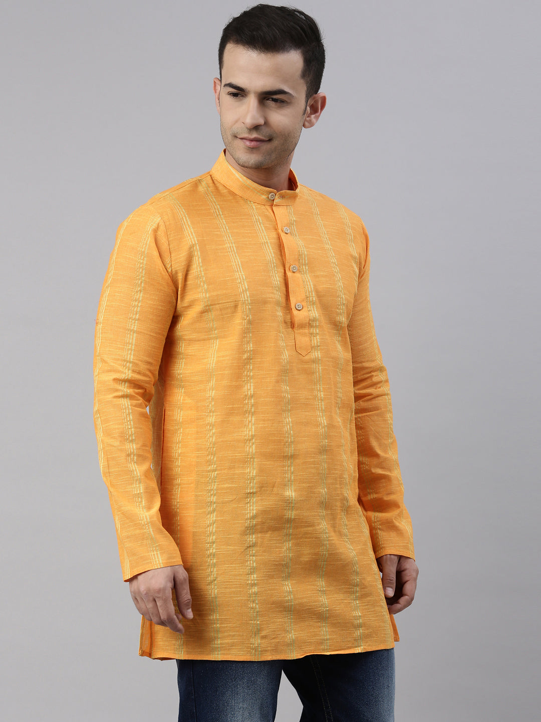 Tattva Orange colour Cotton Straight Cotton Kurta