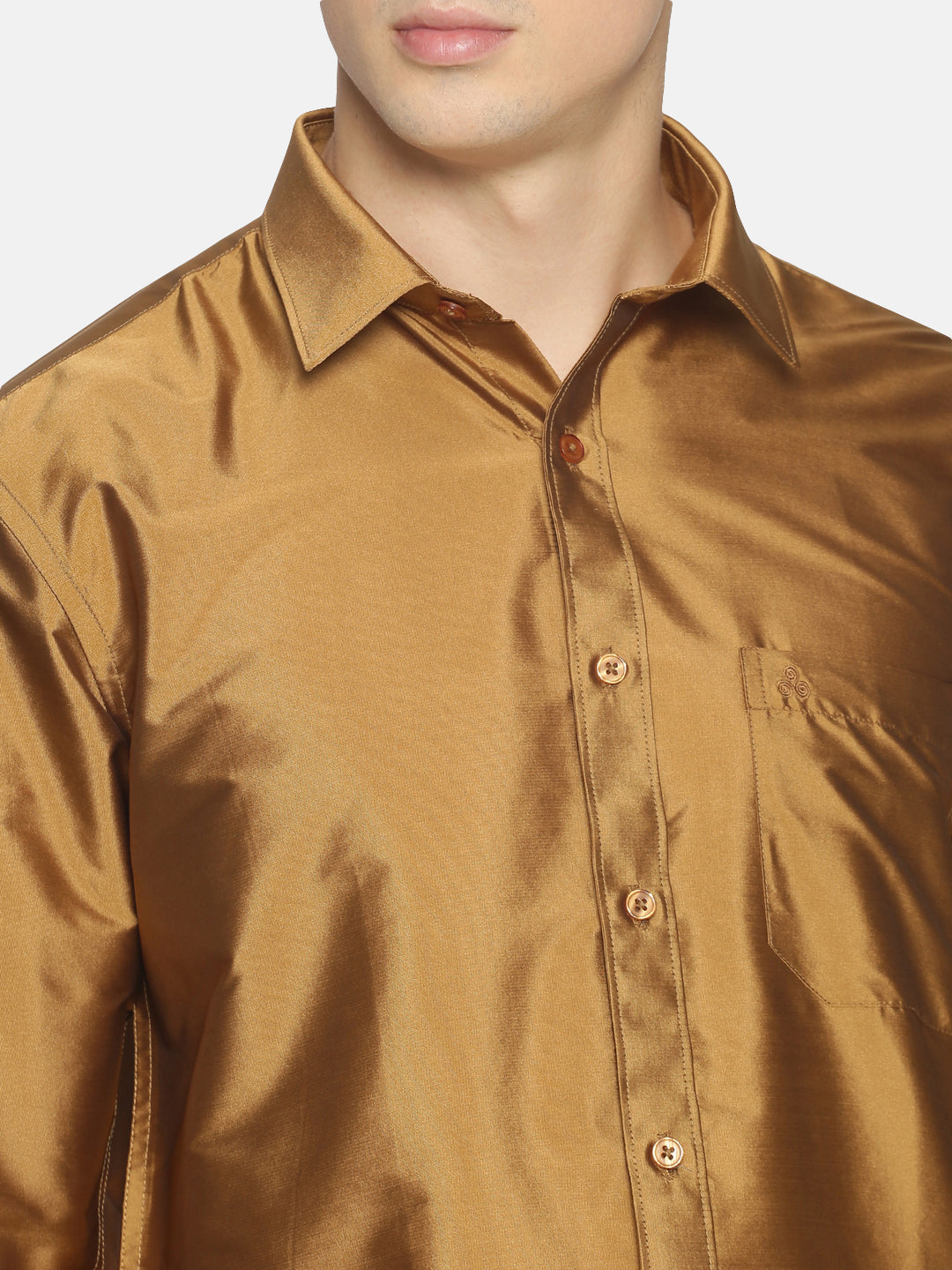 Brown Polyester Slim Fit Solid Party Shirt
