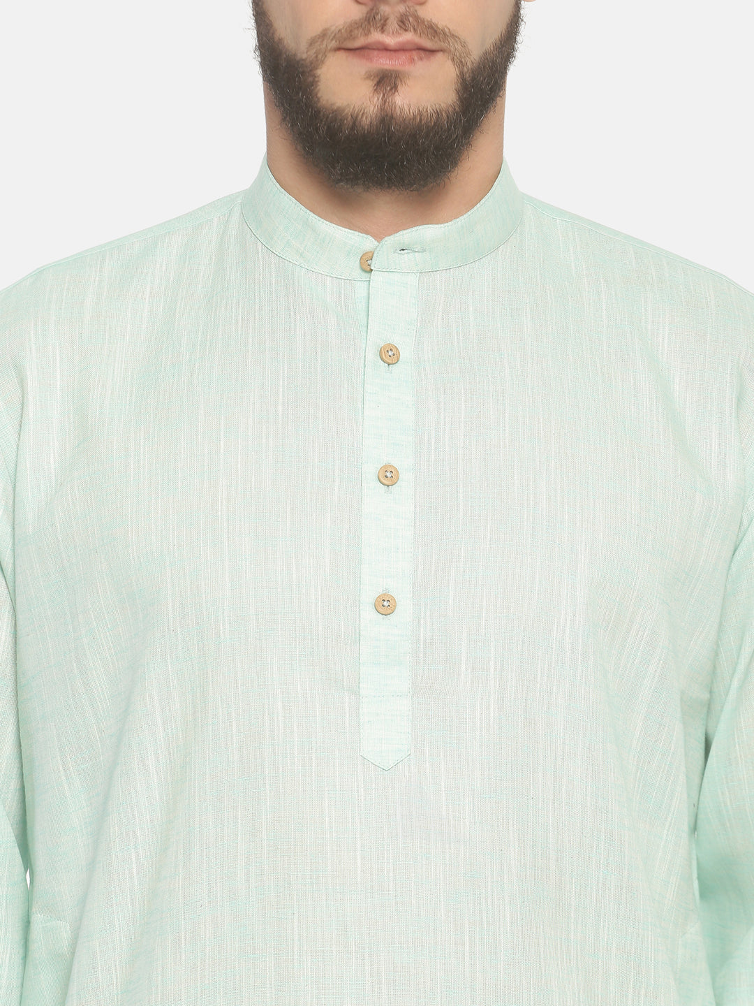 Mint Green Solid Straight Short Kurta