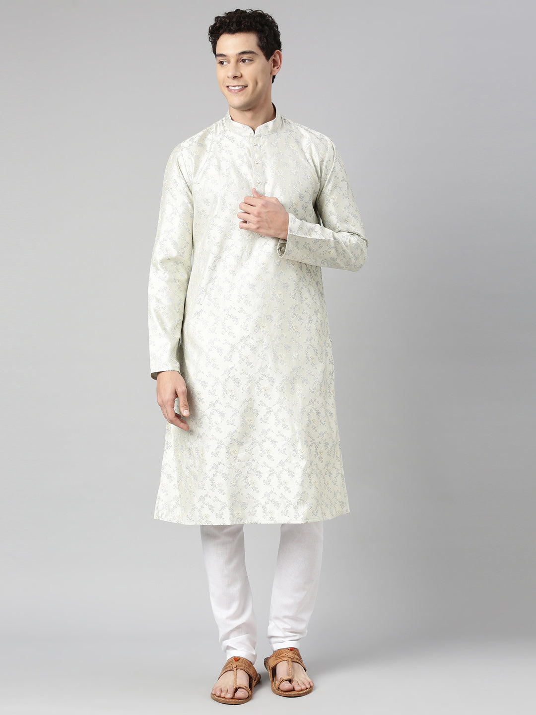 Men's Stylish Cream color Long Kurta