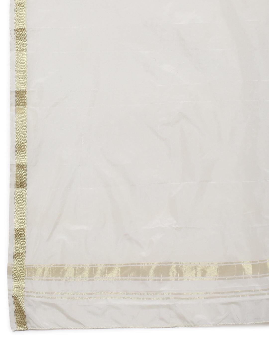 Cream-Colored Silk Mix Kurta Dhoti Set