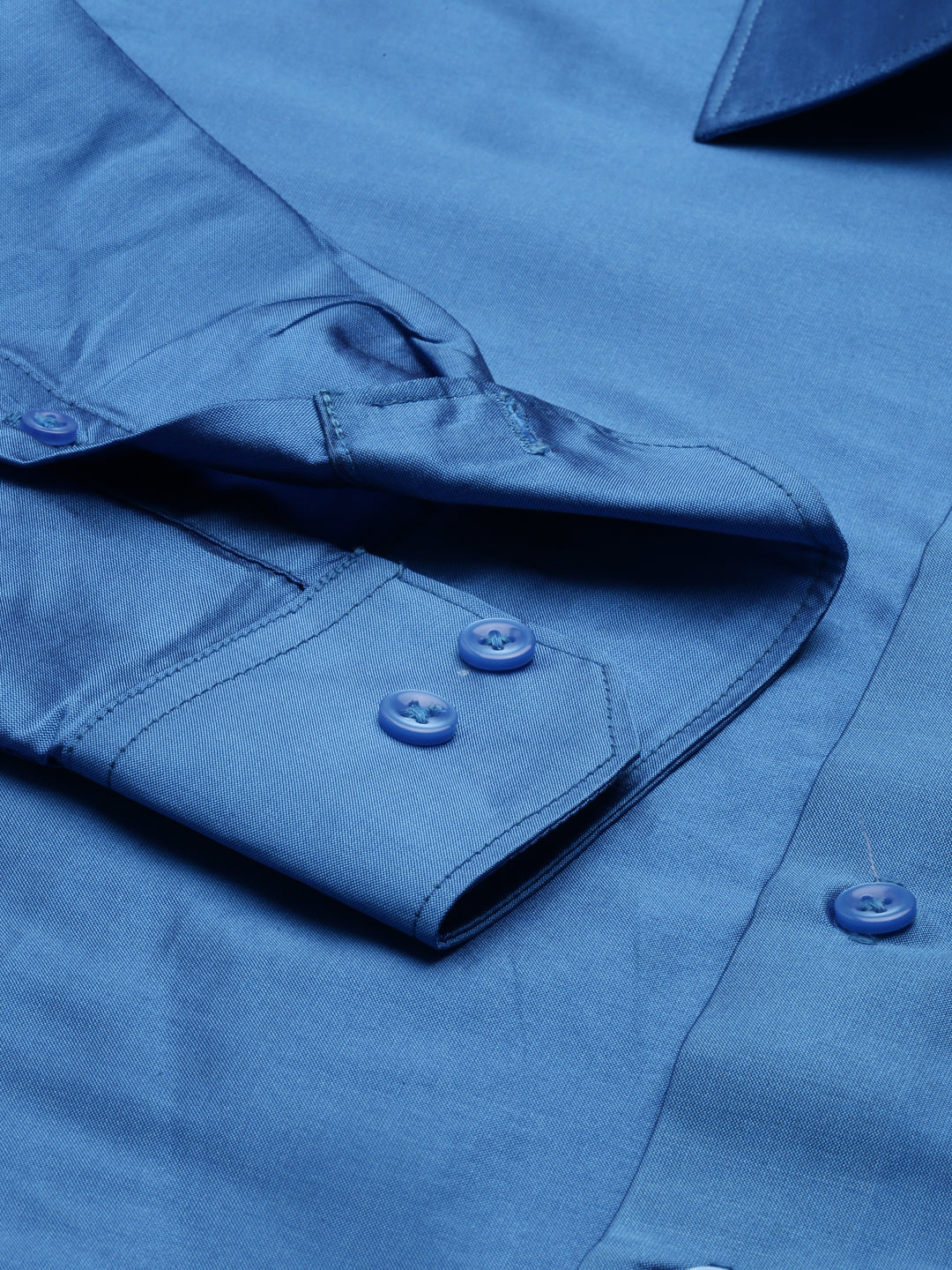 Tattva Mens Deep Blue Solid Shirt