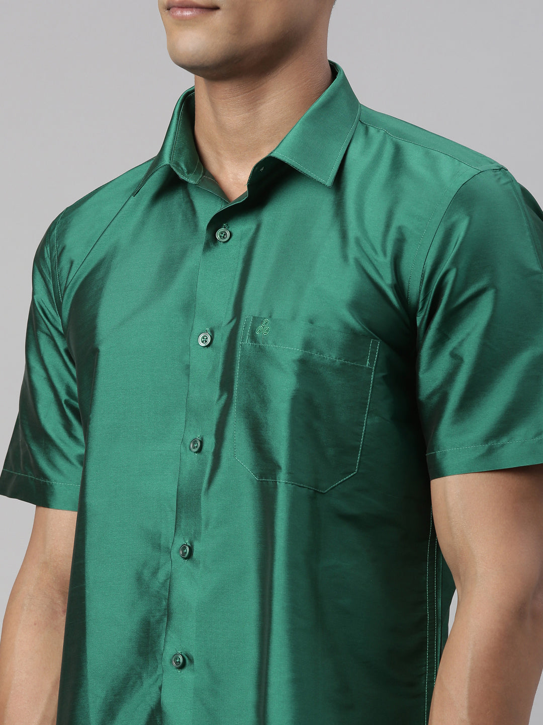 Tattva Mens Green Colour Half sleeve Shirt