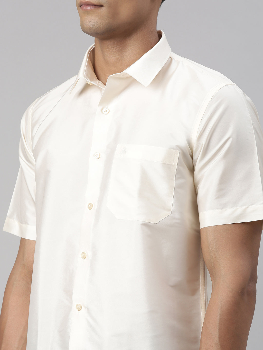 Tattva Mens White Colour Half sleeve Shirt