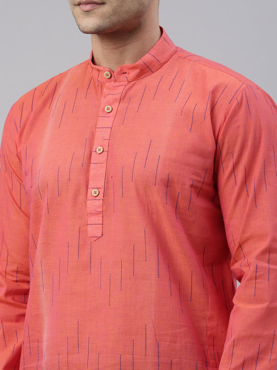 Tattva Peach colour Cotton Straight Cotton Kurta