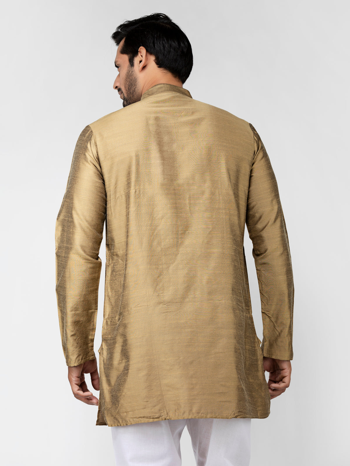 Gold Cotton Short Straight Kurta