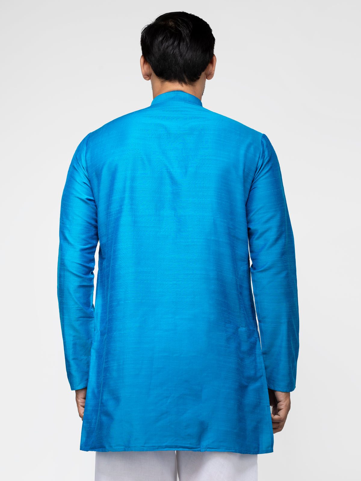 Light Blue Cotton Short Kurta